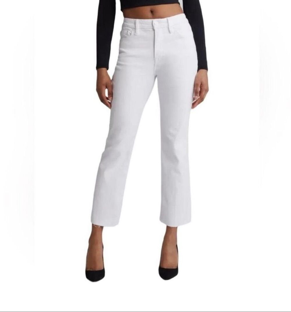 Good American White Straight Leg Stretch Jeans Size 4 NWOT